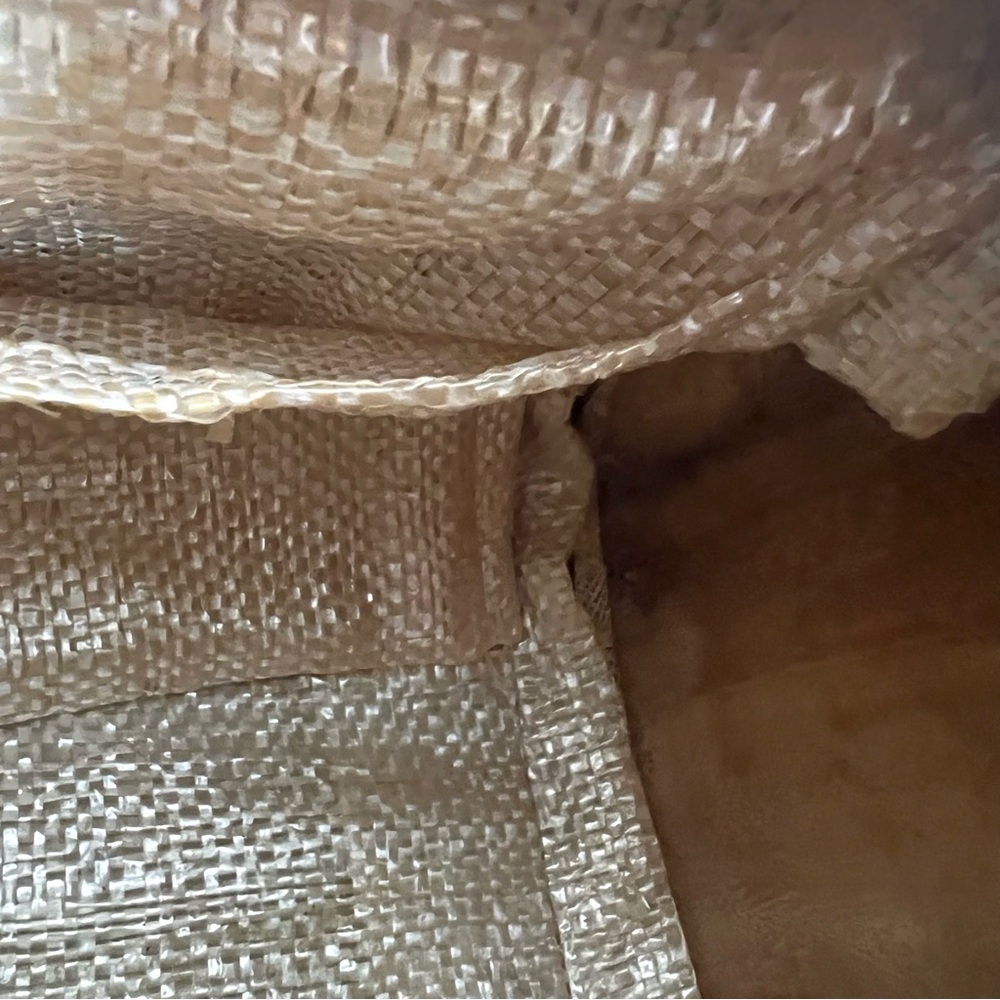 Vintage 60s Raffia Straw and Wood Floral Handbag - Picture 10 of 13